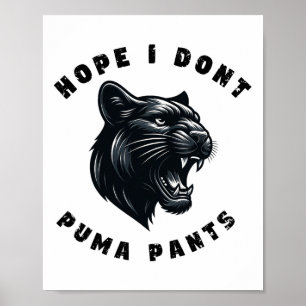 Póster Gracioso gato Pun espero que no puma pantalones