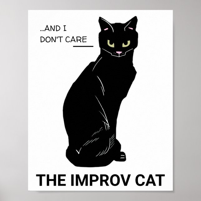 Póster Gracioso Gato: Sí, Y... No me importa (Frente)