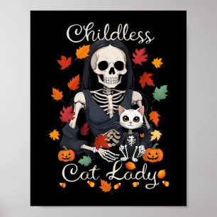 Póster Gracioso Gato sin Niñas Dama Halloween Disstume Fi