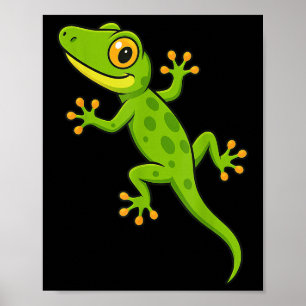 Póster Gracioso Gecko Lizard Animal Lover Niños Chicas