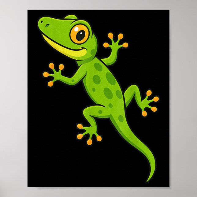 Póster Gracioso Gecko Lizard Animal Lover Niños Chicas (Frente)
