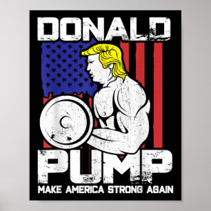 Póster Gracioso gimnasio de Levantamiento de Peso Donald 