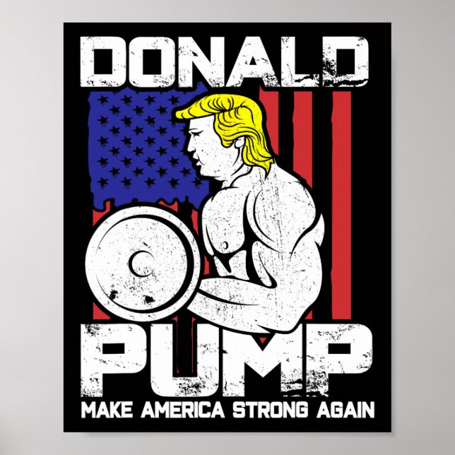 Póster Gracioso gimnasio de Levantamiento de Peso Donald  (Frente)