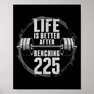 Póster Gracioso Gimnasio De Prensa Bench De 225 Libras - 