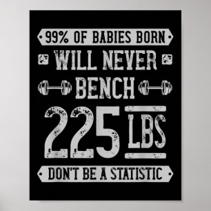 Póster Gracioso gimnasio de prensa de 225 libras en Bench