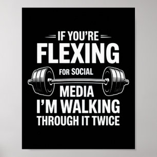 Póster Gracioso gimnasio Flexing Workout Bodybuilding 1