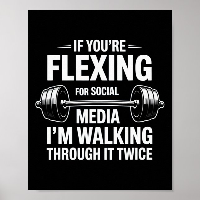Póster Gracioso gimnasio Flexing Workout Bodybuilding 1 (Frente)