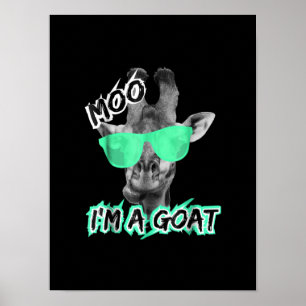 Póster Gracioso Giraffe Moo Im Un Regalo Animal De Zoológ