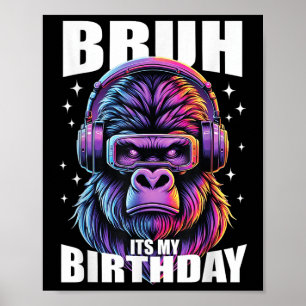 Póster Gracioso Gorila Niños Adultos Niños Bruh Es Mi