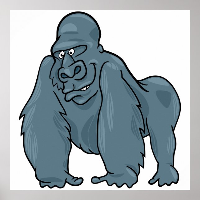 Póster Gracioso Gorilla Guay Blue Ape Animal Design (Frente)