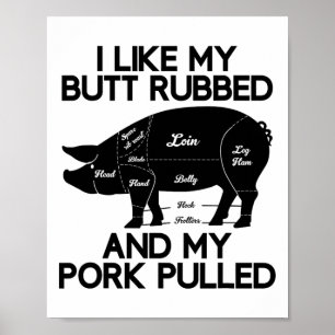 Póster Gracioso Grill Bbq Rub Byrbecue Lover Regalos S