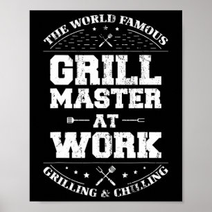 Póster Gracioso Grill Master Bbq Chef Ahumado Lover Regal