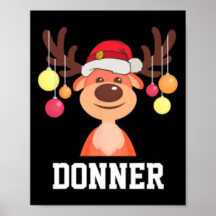 Póster Gracioso grupo de Navidades donantes de renos de S