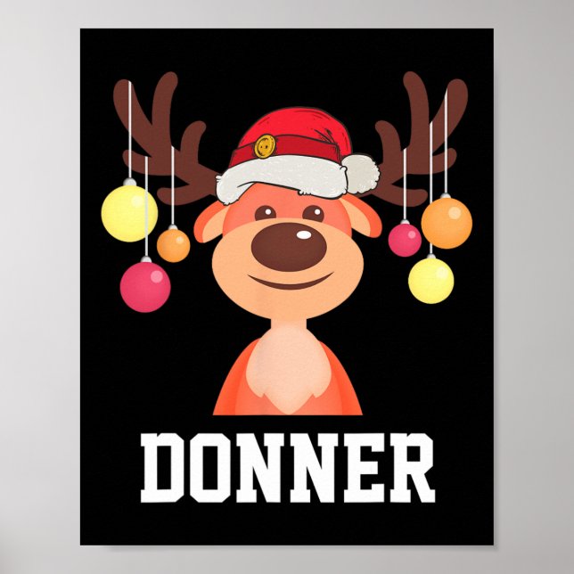 Póster Gracioso grupo de Navidades donantes de renos de S (Frente)