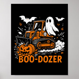 Póster Gracioso Halloween Boo-dozer Ghost Trucos disfraz 