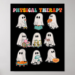 Póster Gracioso Halloween Fantasma Terapia Física Pt Físi