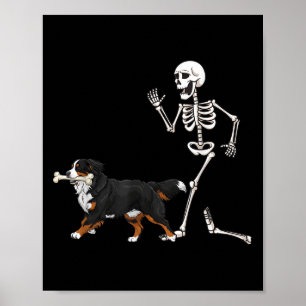 Póster Gracioso Halloween Perro De Montaña Bernés Y Esque