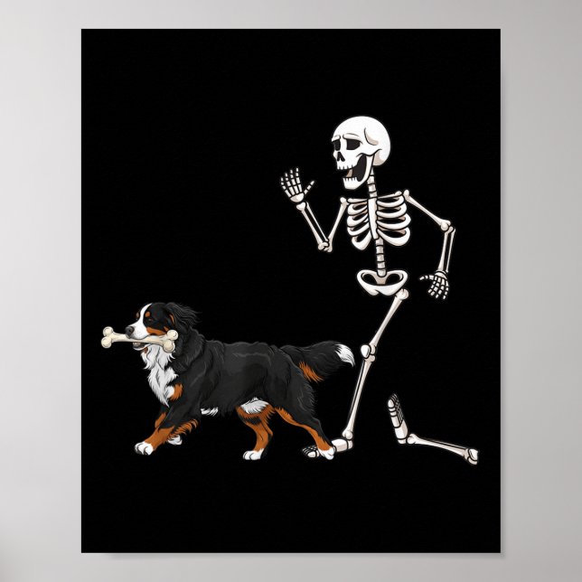Póster Gracioso Halloween Perro De Montaña Bernés Y Esque (Frente)