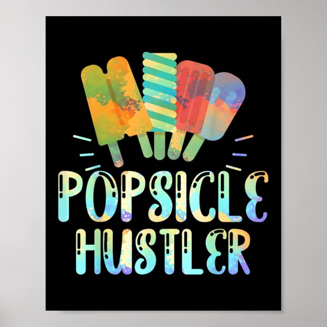 Póster Gracioso helado retro 80 veraniego Popsicle Hustle (Frente)