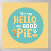 Gracioso Hola Buen Pie Pastel Cocina Typografía Ar