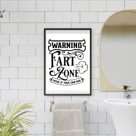 Póster Gracioso humor de baño de hostal airbnb simple