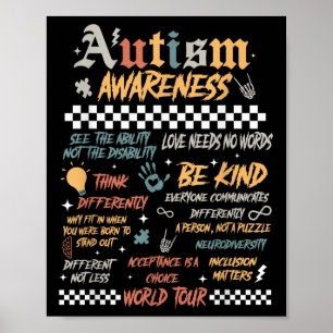 Póster Gracioso I Rock the Spectrum Autism World Tour Aut