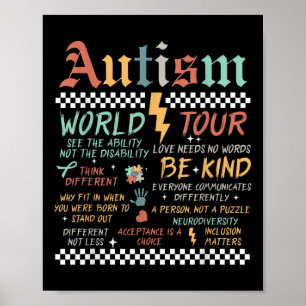 Póster Gracioso I Rock the Spectrum Autism World Tour Aut