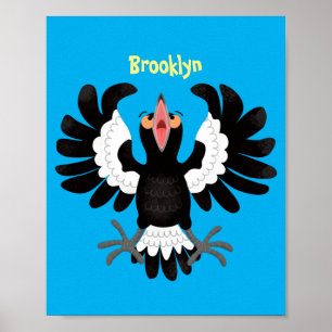 Póster Gracioso ilustracion de personalizado magpie austr