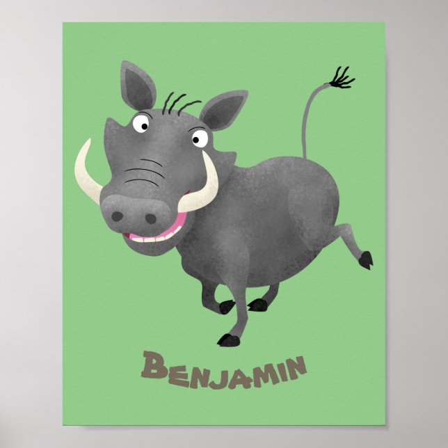 Póster Gracioso ilustracion de personalizado porcina afri (Frente)