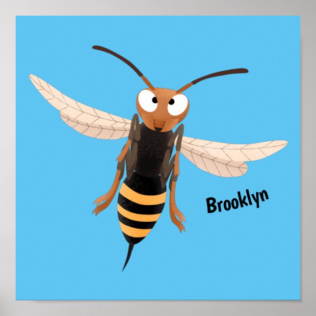 Póster Gracioso ilustracion personalizado de avispas de a (Frente)