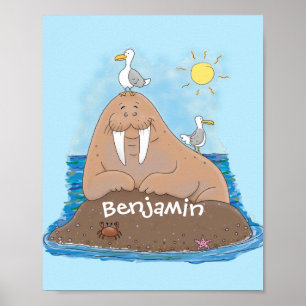 Póster Gracioso ilustracion personalizado de moras felice