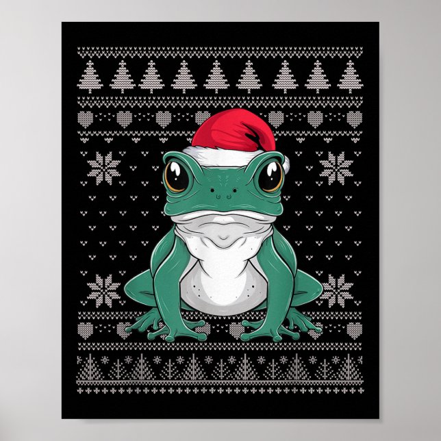 Póster Gracioso Ison Dart Frog Navidades feos Sweater San (Frente)