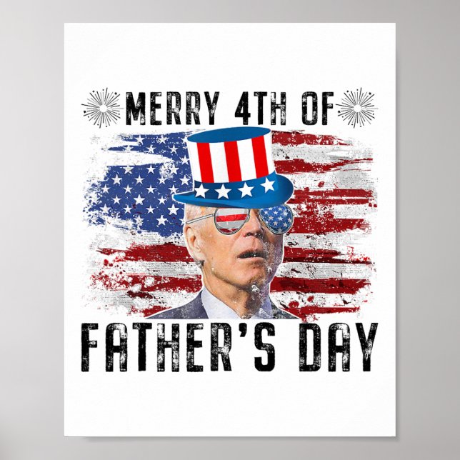 Póster Gracioso Joe Biden 4 De Julio 4 De Los Padres D (Frente)