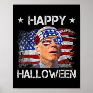 Póster Gracioso Joe Biden 4 De Julio Feliz Halloween