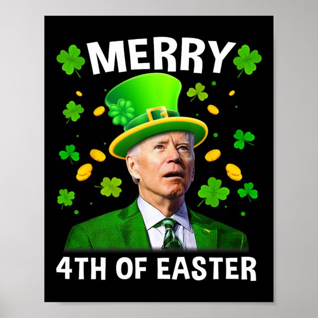 Póster Gracioso Joe Biden St Patricks Day 4 De Marzo Del  (Frente)