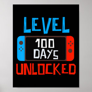 Póster Gracioso juego de niños de nivel 100 días en la es