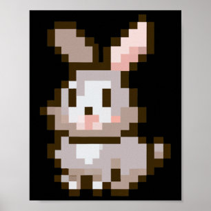 Póster Gracioso juego de video de Pascua Pixelado Cute