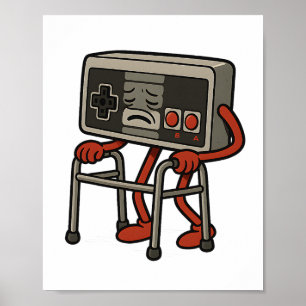 Póster Gracioso juego de videojuegos antiguo retro 80 de