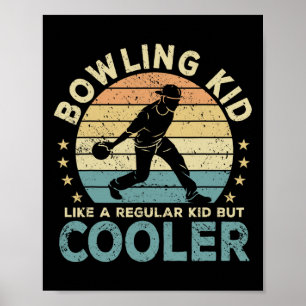 Póster Gracioso Jugador de Bowling infantil