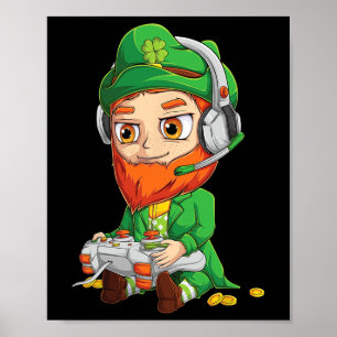 Póster Gracioso jugador St Patricks Día Niños Camisas Hom