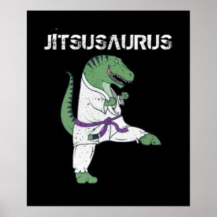 Póster Gracioso Jujitsu, obsequios de T-Rex Jiu Jitsu Bla