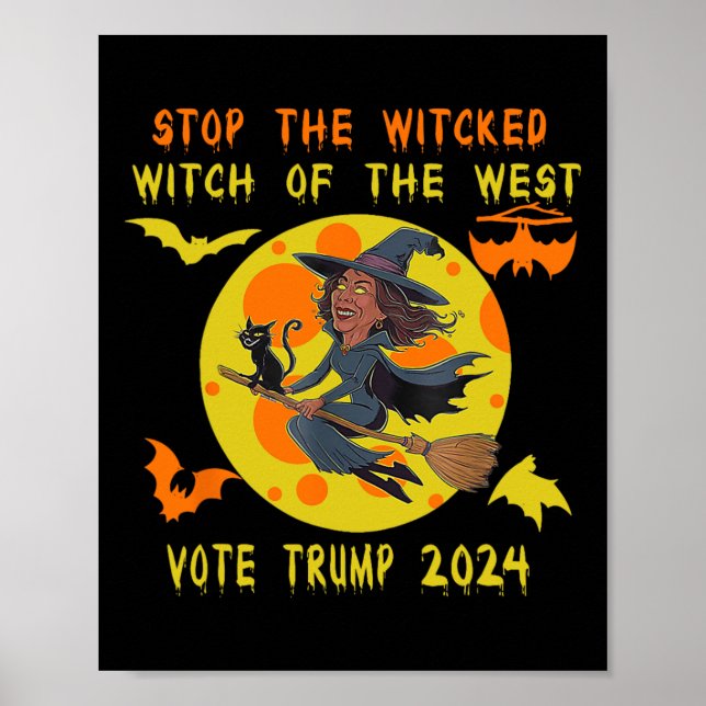 Póster Gracioso Kamala Harris Detener A La Bruja Malvada  (Frente)