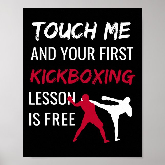 Póster Gracioso Kickboxing Kick Boxing Sensei T Shirft Re (Frente)