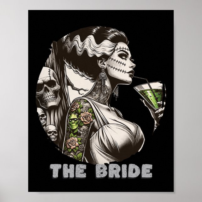 Póster Gracioso La Novia El Monstruo Frankenstein Spooky  (Frente)