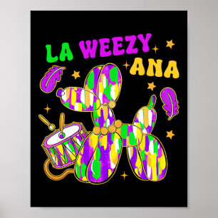 Póster Gracioso La Weezy Ana Mardi Gras Carnival Cake Wal