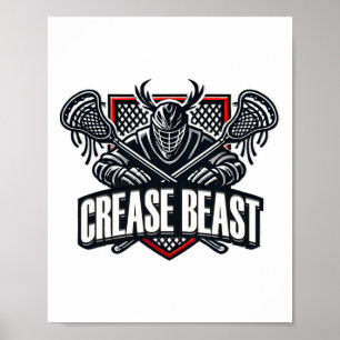 Póster Gracioso Lacrosse Ops Aviso De Crease Bease Lax Go