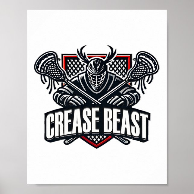 Póster Gracioso Lacrosse Ops Aviso De Crease Bease Lax Go (Frente)