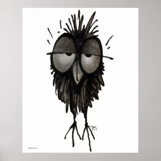 Póster Gracioso Lechuza Sleepy