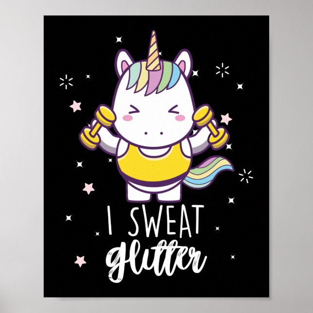 Póster Gracioso Levantamiento De Peso De Gimnasio Yo Sudo (Frente)