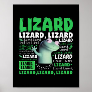 Póster Gracioso Lizard Meme Animal Women Hombres _1